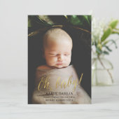 Oh, Baby! Gold-Imitats kündigen Geburt an Ankündigung (Stehend Vorderseite)