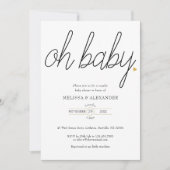 Oh Baby Gold Liebe Heart Couples Baby Dusche Einladung (Vorderseite)