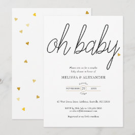 Oh Baby Gold Liebe Heart Couples Baby Dusche Einladung
