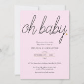 Oh Baby Gold Liebe Heart Couples Baby Dusche Einladung (Vorderseite)