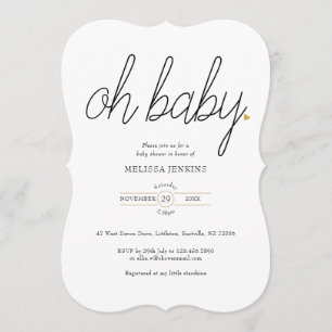 Oh Baby Gold Love Herz Baby Shower / Sprinkle Einladung