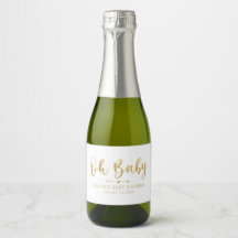Oh Baby Gold Mini Sparkling Weinflaschen Etikett