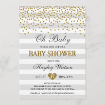 Oh Baby Gray and Gold Neutral Baby Dusche Sprinkle