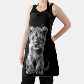 Oh Baby Gray Big Cat Cub Black Schürze (InSitu)