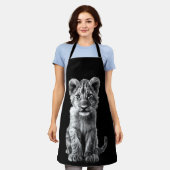 Oh Baby Gray Big Cat Cub Black Schürze (Getragen)