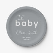 Oh Baby Gray Pappteller (Vorderseite)