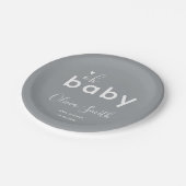 Oh Baby Gray Pappteller (Schrägansicht)