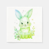 Oh Baby, Green Bunny Pastel Shower Party Serviette (Vorderseite)