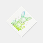 Oh Baby, Green Bunny Pastel Shower Party Serviette (Ecke)