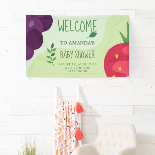 Oh Baby Green Fruice Juice Baby Dusche Banner (Insitu)