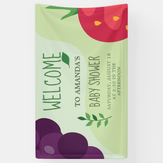 Oh Baby Green Fruice Juice Baby Dusche Banner (Vertikal)