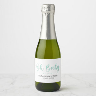 Oh Baby Green Mini Sparkling Weinflaschen Etikett