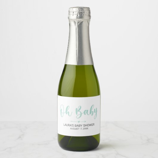 Oh Baby Green Mini Sparkling Weinflaschen Etikett (Vorderseite)