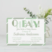 Oh Baby Green Modern Whimsical Baby Dusche Einladung (Stehend Vorderseite)