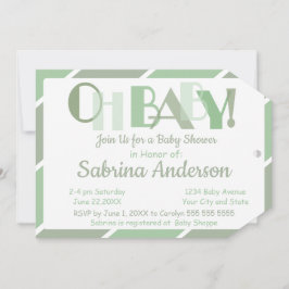 Oh Baby Green Modern Whimsical Baby Dusche Einladung
