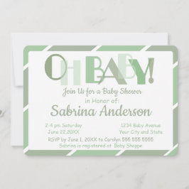 Oh Baby Green Modern Whimsical Baby Dusche Einladung