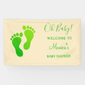 Oh Baby Green Welcome Baby Dusche Banner (Horizontal)