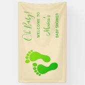 Oh Baby Green Welcome Baby Dusche Banner (Vertikal)