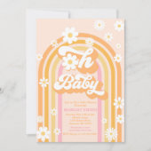 Oh Baby Groovy Boho Daisy Rainbow Baby Shower Einladung (Vorderseite)