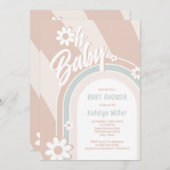 Oh Baby Groovy Daisy Dusche Einladung (Vorne/Hinten)