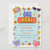 Oh! Baby Groovy Hippie Baby Shower Party Einladung (Vorderseite)