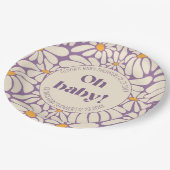 Oh Baby Groovy Retro Daisies Blume Pappteller (Schrägansicht)