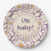 Oh Baby Groovy Retro Daisies Blume Pappteller (Vorderseite)