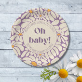 Oh Baby Groovy Retro Daisies Blume Pappteller