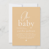 Oh Baby | Groovy Yellow Spring Floral Baby Shower Einladung (Vorderseite)
