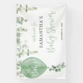 Oh Baby grüner Ballon Genneutrale Dusche Banner (Vertikal)