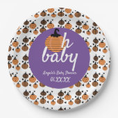 Oh Baby Halloween Confetti Pumpkins Baby Dusche Pappteller (Vorderseite)