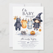 Oh Baby Halloween Fall Oktober Hexendusche Einladung (Vorderseite)
