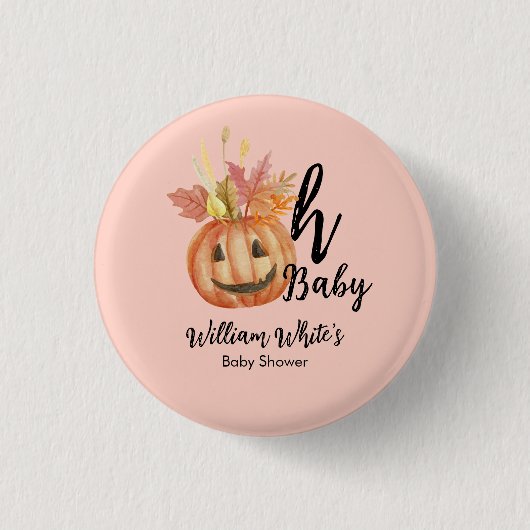Oh, Baby! Halloween Fall Pumpkin Verlasse Kinderdu Button (Vorderseite)