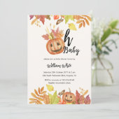 Oh, Baby! Halloween Fall Pumpkin Verlasse Kinderdu Einladung (Stehend Vorderseite)