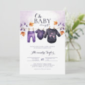 Oh Baby Halloween Herbst Kleidung Mädchen Dusche Einladung (Stehend Vorderseite)