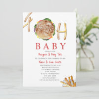 Oh Baby Hamburger und Fries Co Ed Baby Shower Invi
