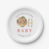 Oh Baby Hamburger und Fries Co Ed Baby Shower Pappteller (Vorderseite)