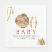 Oh Baby Hamburger und Fries Co Ed Baby Shower Serviette (Vorderseite)