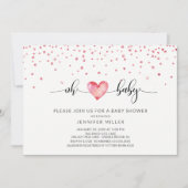 Oh Baby Heart Neutral Baby Dusche Einladung (Vorderseite)