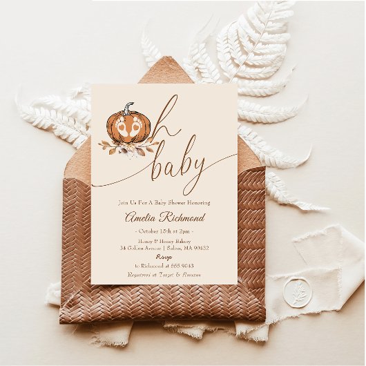 Oh Baby! Herbst Pumpkin Autumn Baby Dusche Einladung