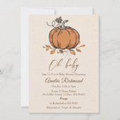 Oh Baby! Herbst Pumpkin Autumn Baby Dusche Einladung (Vorderseite)