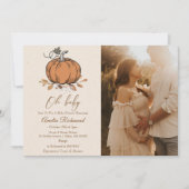 Oh Baby! Herbst Pumpkin Herbst Kinderdusche Foto Einladung (Vorderseite)