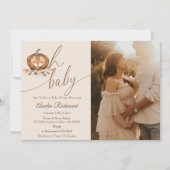 Oh Baby! Herbst Pumpkin Herbst Kinderdusche Foto Einladung (Vorderseite)
