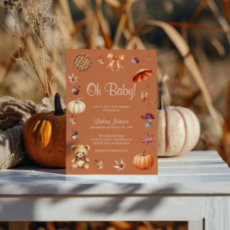 Oh Baby Herbst Terrakotta Babyparty Einladung