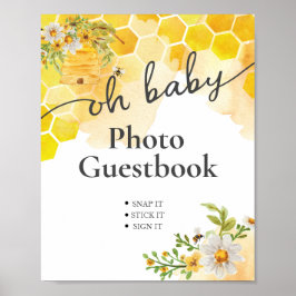 Oh Baby Honey Bee Foto Shower Guest Book Poster