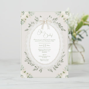 Oh Baby Hortensie Vintage Baby Shower Einladung