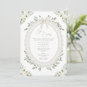 Oh Baby Hortensie Vintage Baby Shower Einladung