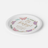Oh Baby Hübsch Butterflies Babydusche Pappteller (Schrägansicht)