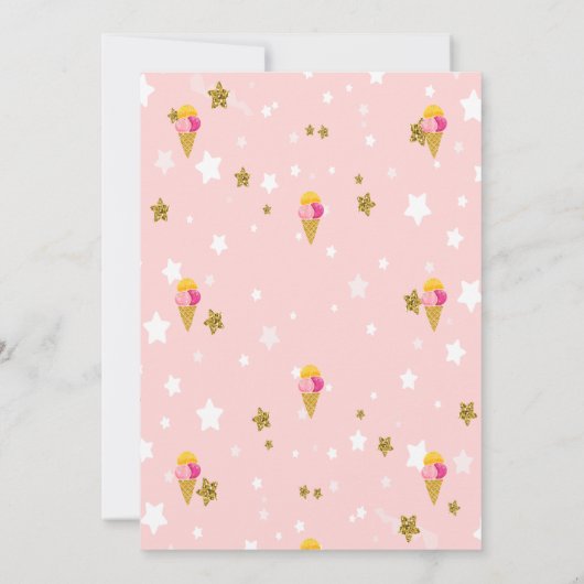Oh Baby Ice cremes Stars Baby Dusche Einladung (Rückseite)