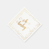 "Oh Baby" Imitate Gold Foil Confetti Babydusche Serviette (Ecke)